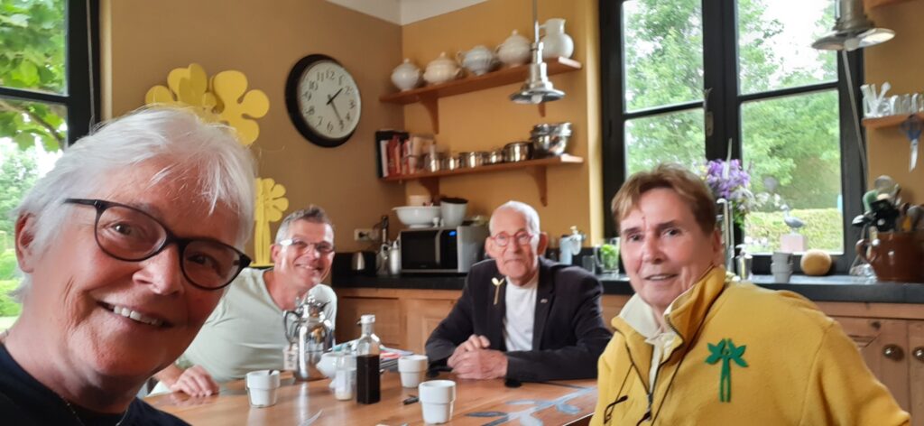 Op de koffie bij Huub en Adelheid Kortekaas op de Tempelhof © selfie Wilma_Lankhorst.