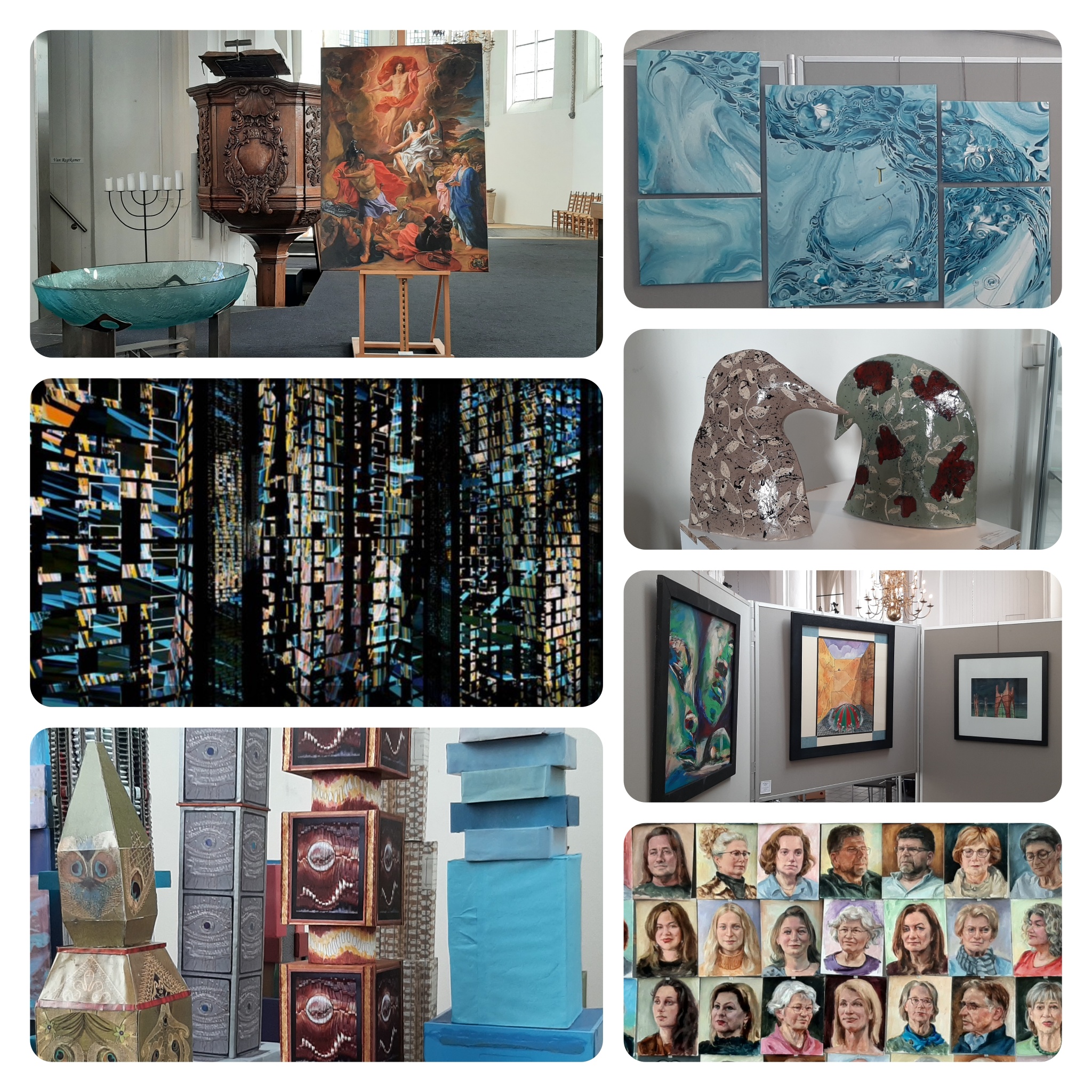 Kunst in de kerk, impressie van de grote variatie aan kunst © foto Wilma_Lankhorst.