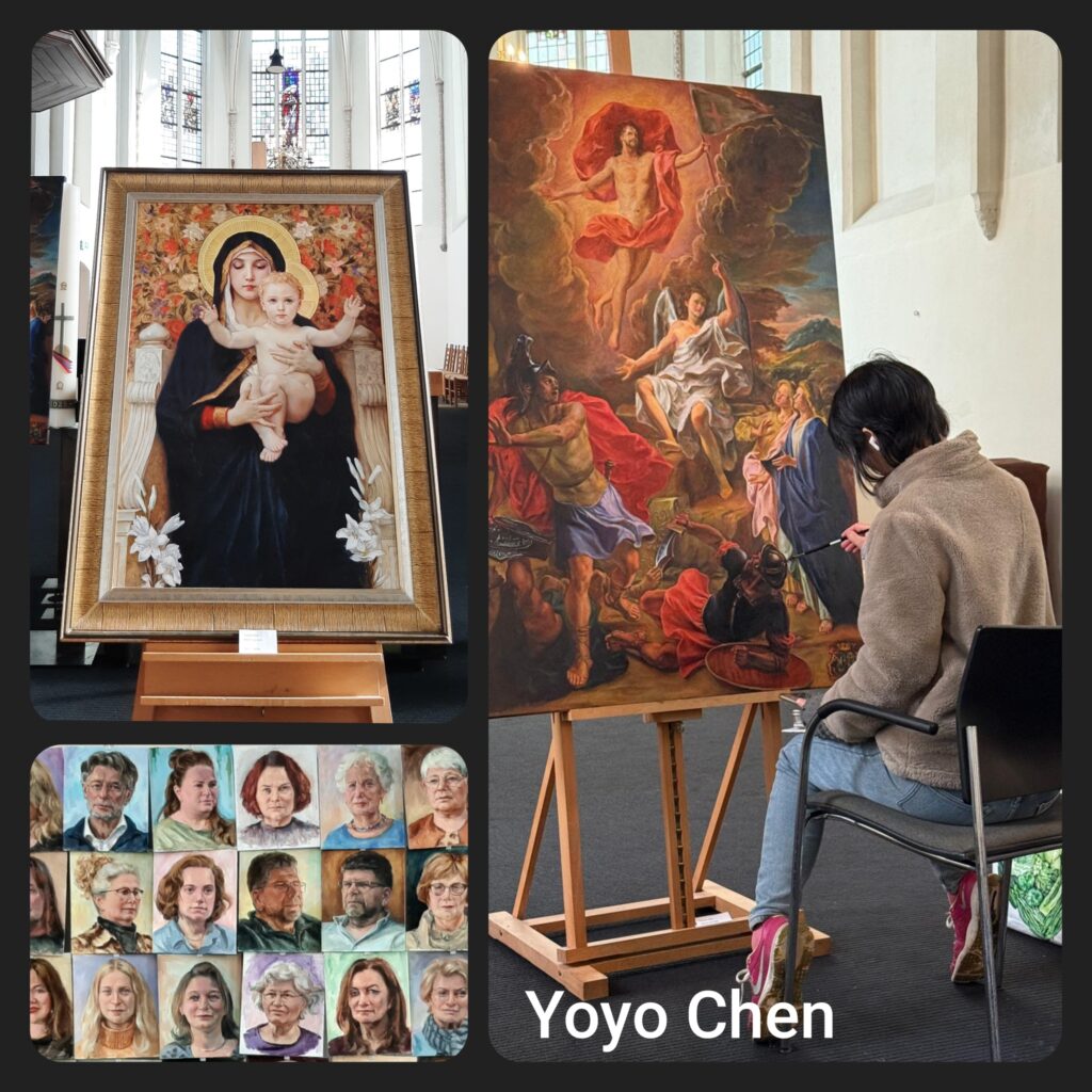 Yoyo Chen in de Catharinakerk © foto's links Wilma Lankhorst en Saskia Bruil (rechts).